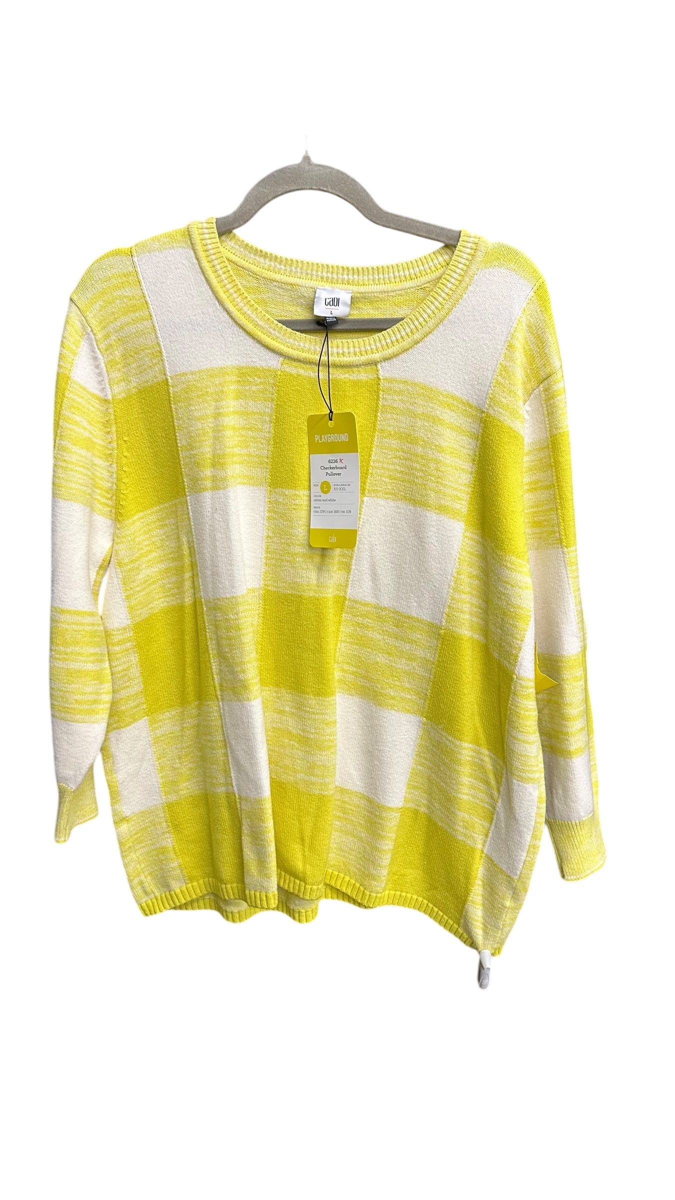 Sweater By Cabi In Checkered Pattern, Size: L