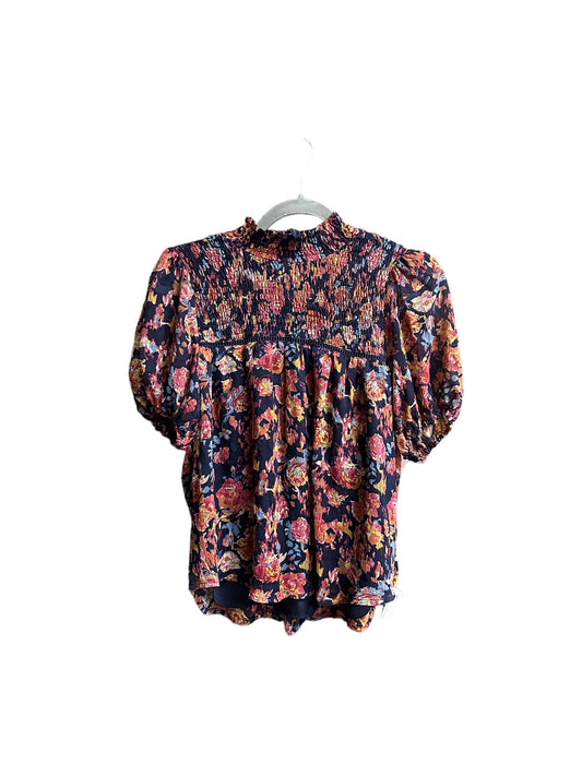 Floral Print Top Short Sleeve Thml, Size S