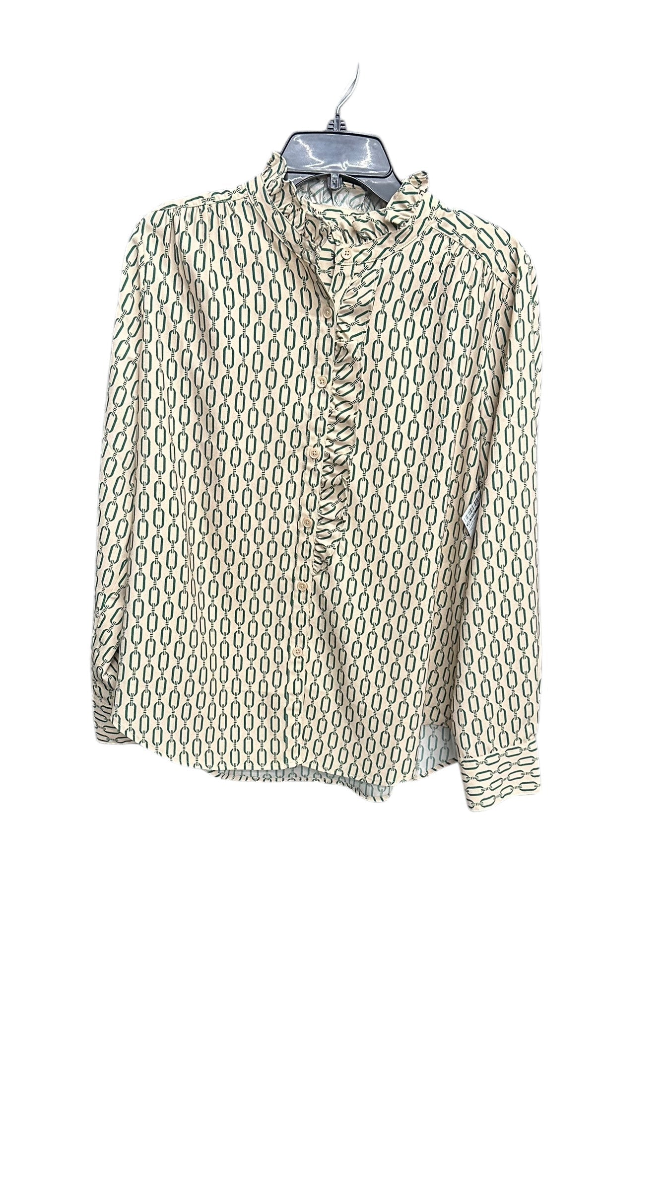 Top Long Sleeve By Ann Taylor In Brown & Green, Size: L