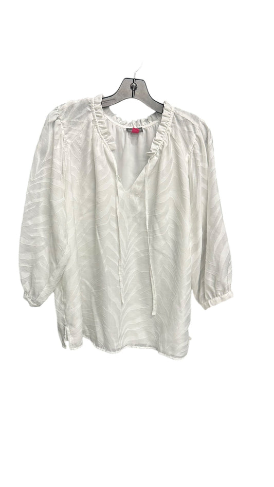 Top Long Sleeve By Vince Camuto In White, Size: L