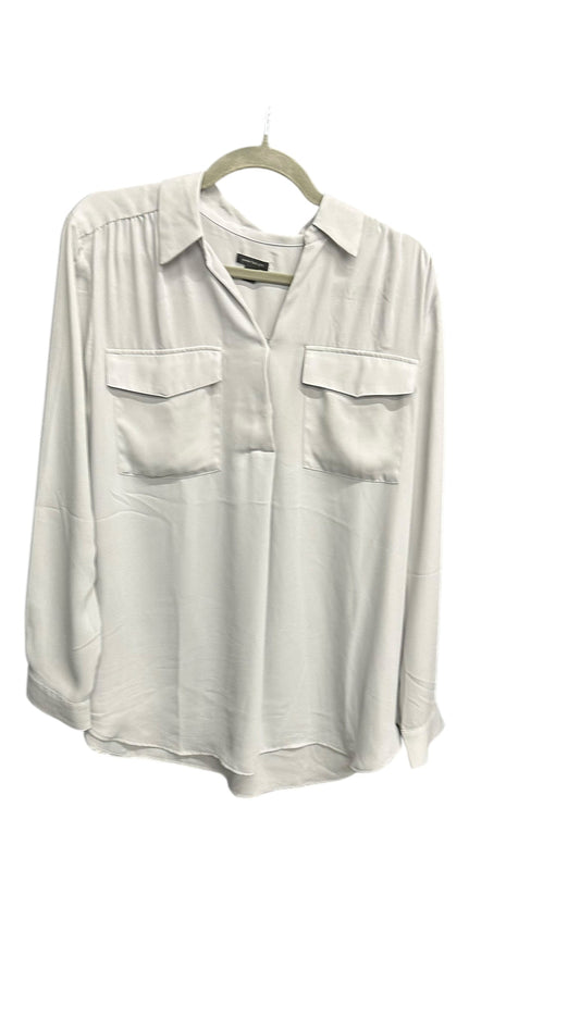 Top Long Sleeve By Ann Taylor In Grey, Size: L