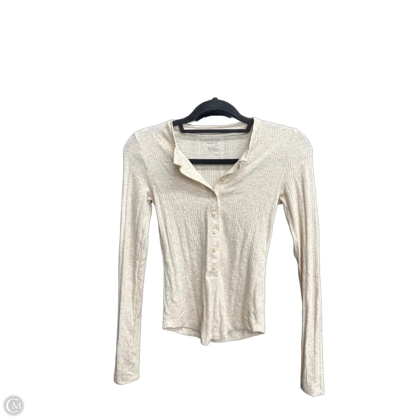 Top Long Sleeve By American Eagle In Tan, Size: Xs