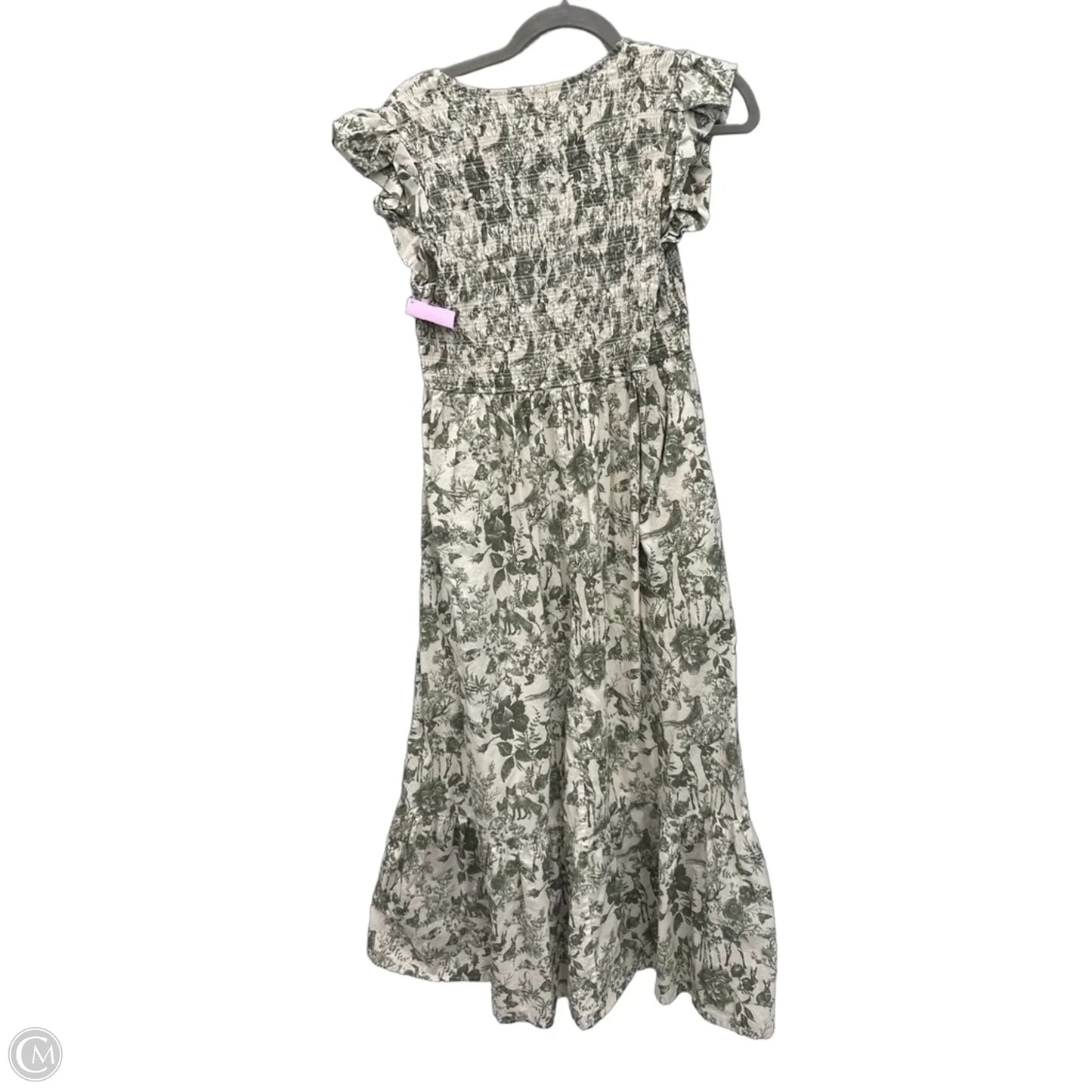 Dress Casual Maxi By Jodifl In Cream & Green, Size: M