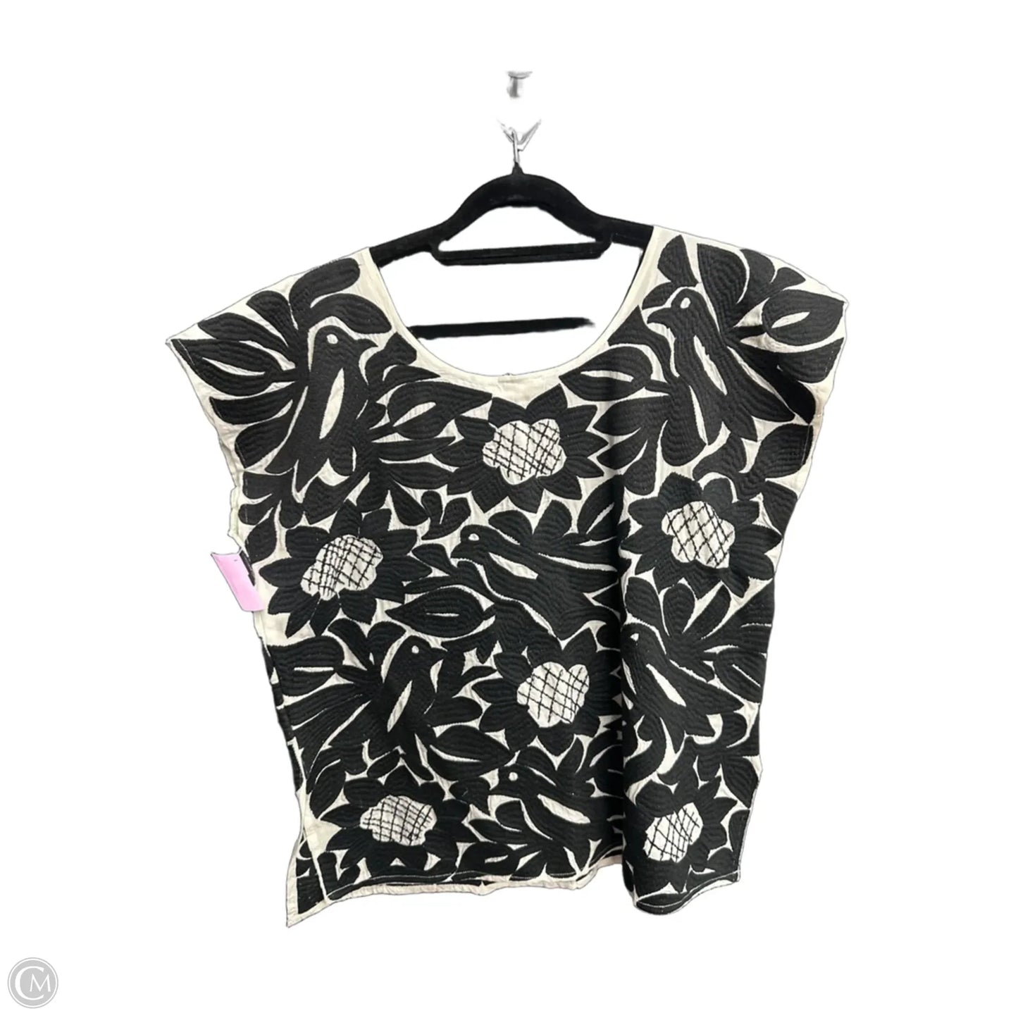 Top Short Sleeve By J.marie In Black & White, Size: M