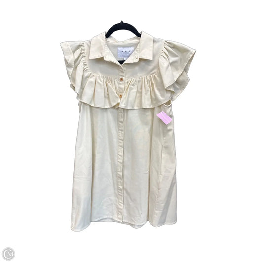 Dress Casual Midi By Clothes Mentor In Cream, Size: L