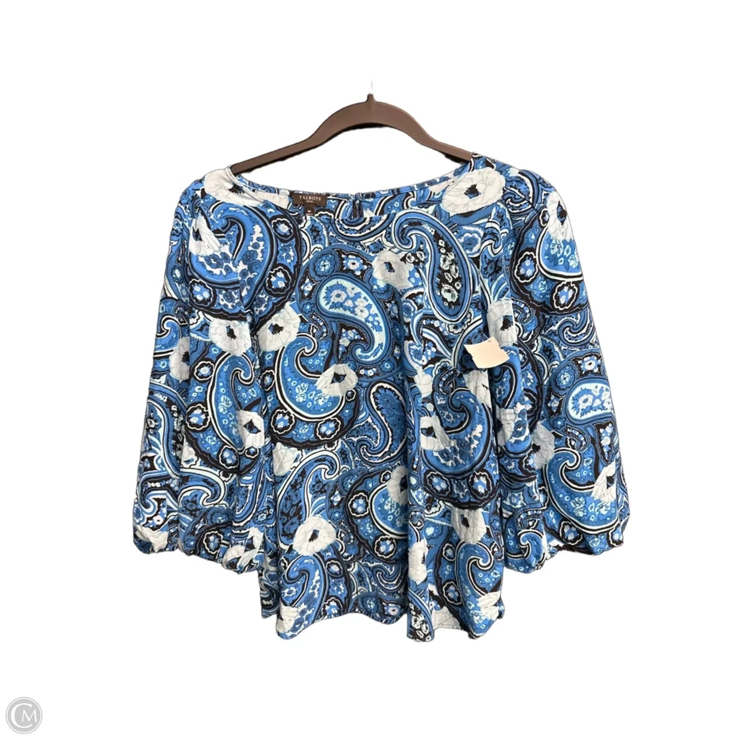 Blouse 3/4 Sleeve By Talbots In Paisley Print, Size: Mp