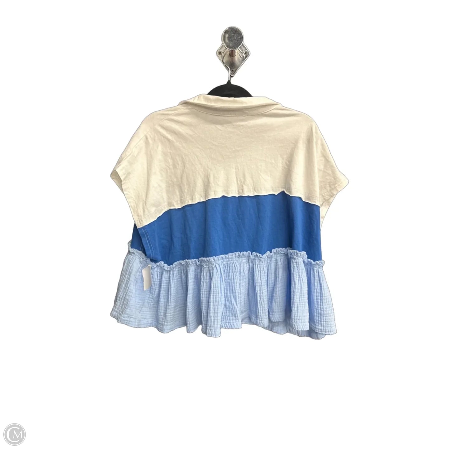 Blouse Sleeveless By Ee Some In Blue & White, Size: M