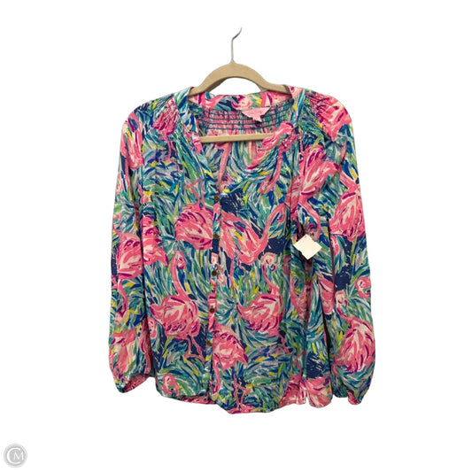 Top Long Sleeve Designer By Lilly Pulitzer In Tropical Print, Size: S