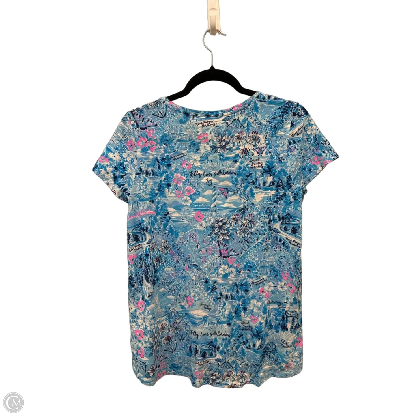 Top Short Sleeve Designer By Lilly Pulitzer In Tropical Print, Size: S