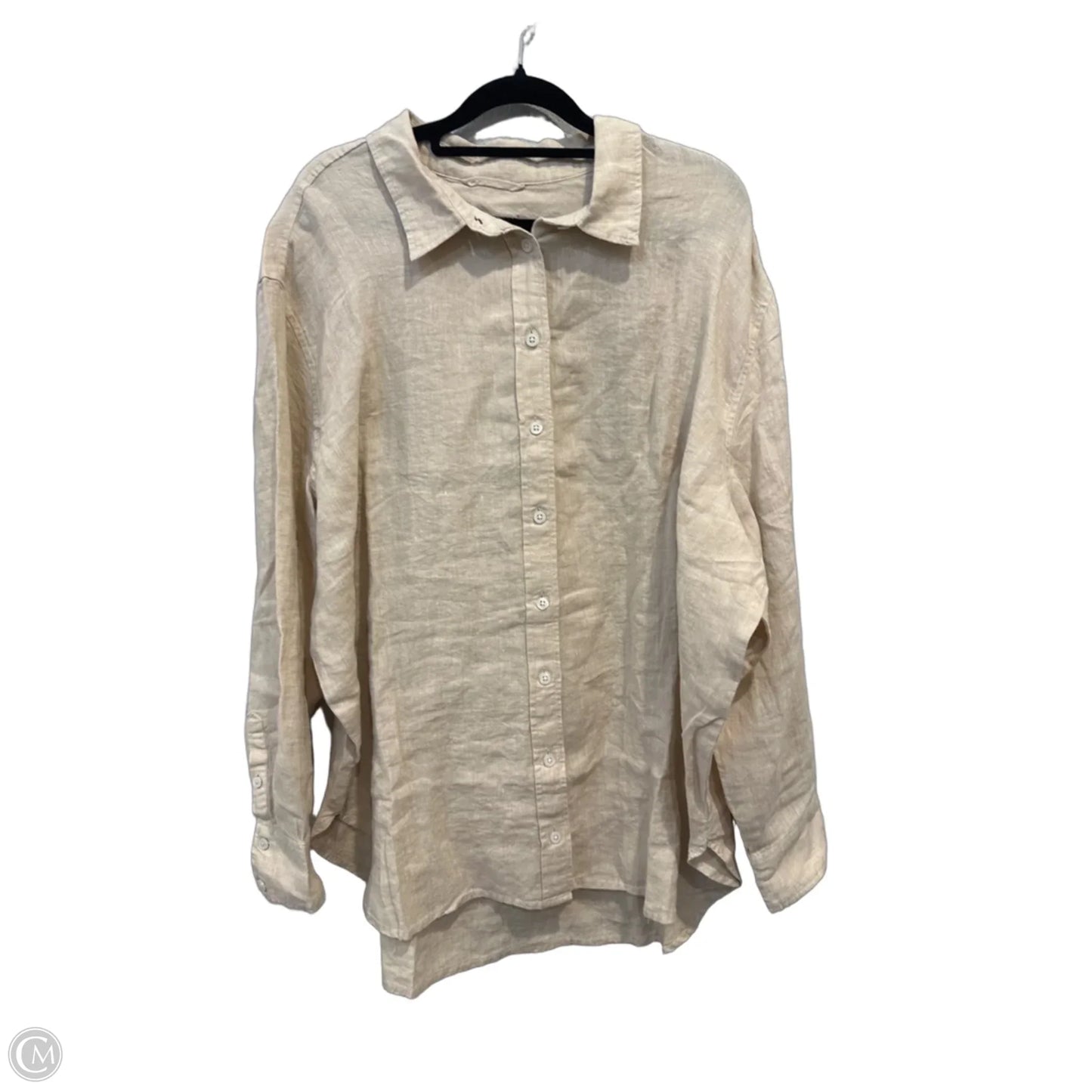 Top Long Sleeve By Talbots In Tan, Size: Xl
