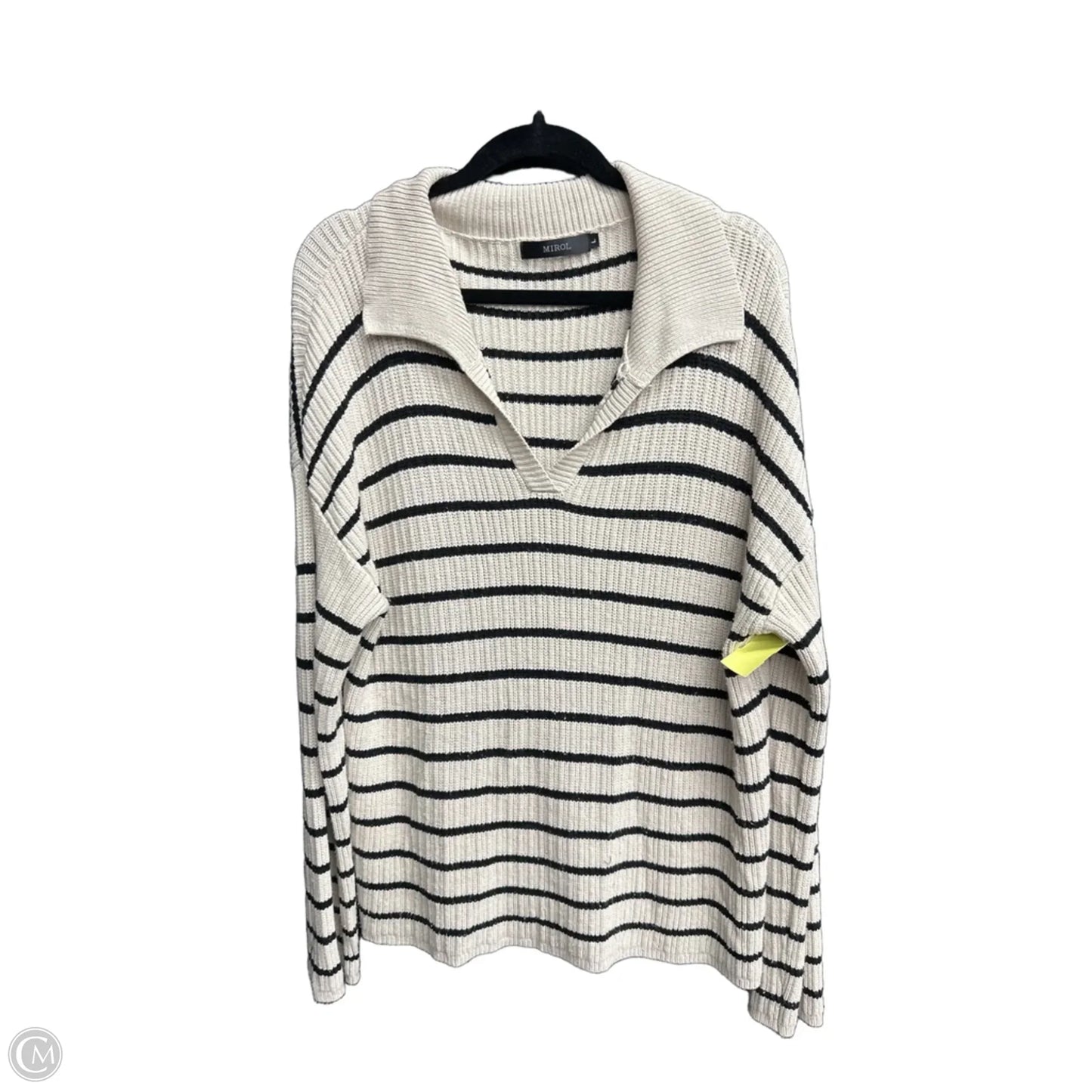 Sweatshirt Collar By Clothes Mentor In Striped Pattern, Size: L
