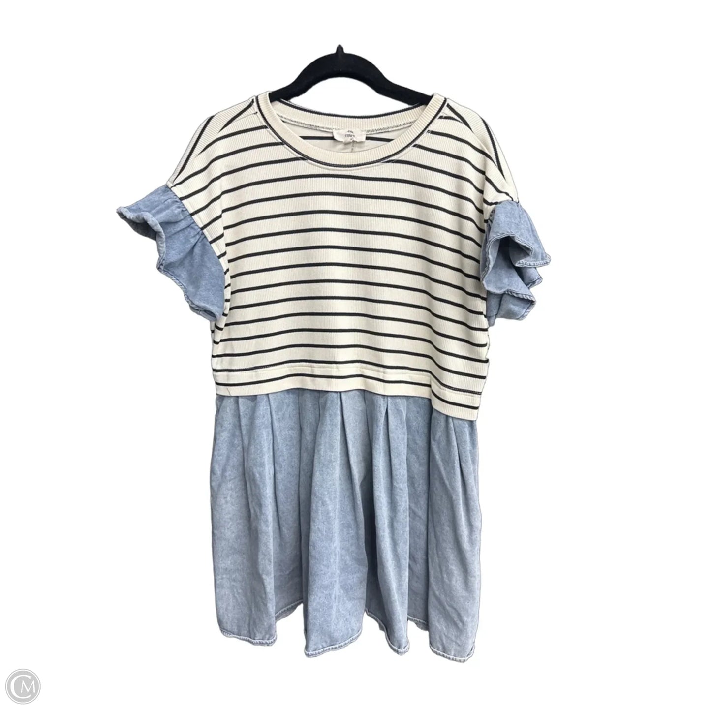 Dress Casual Midi By Entro In Striped Pattern, Size: L