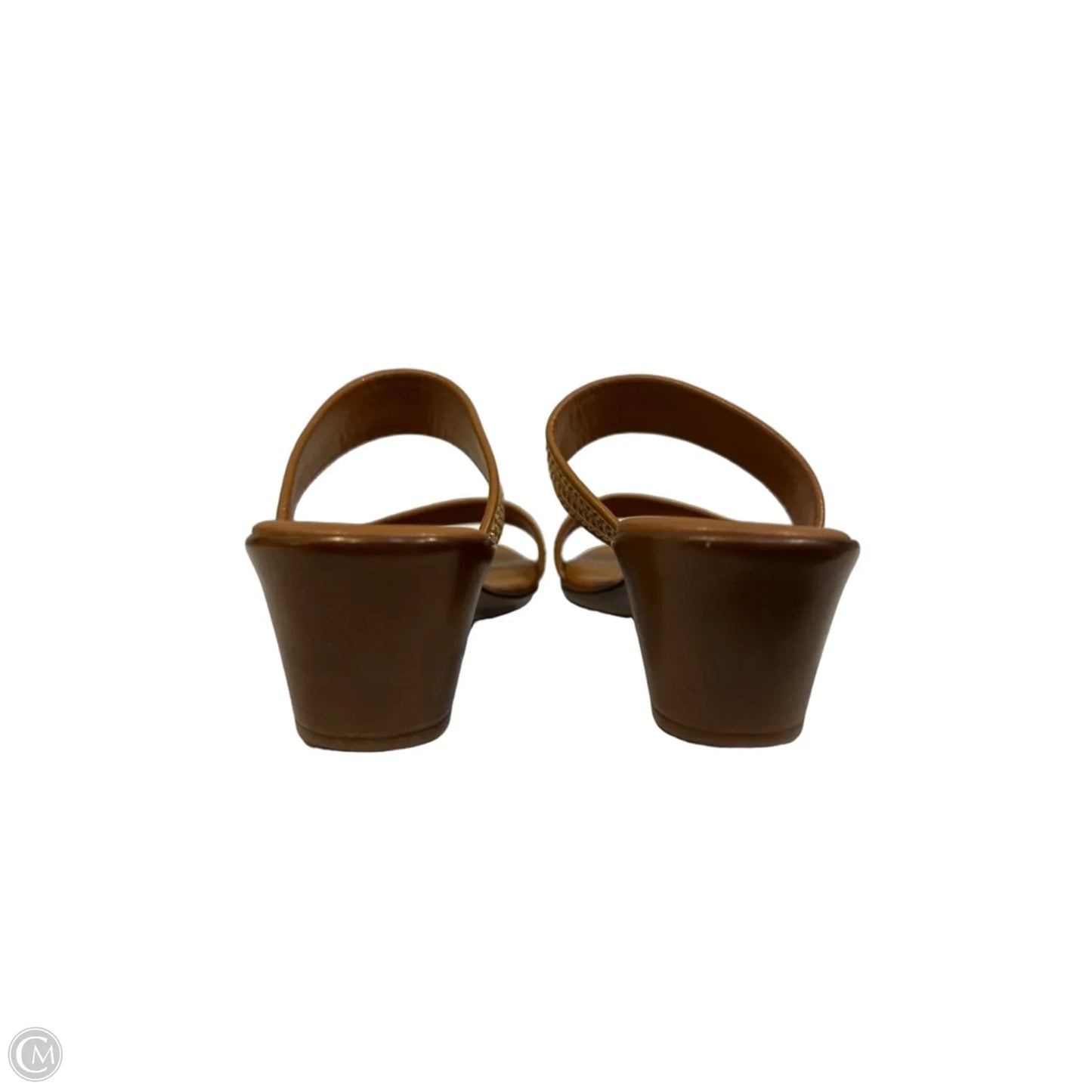 Sandals Heels Block By Toscanella In Brown & Cream, Size: 6.5