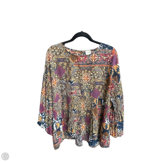 Blouse Long Sleeve By Cupio In Multi-colored, Size: Xl