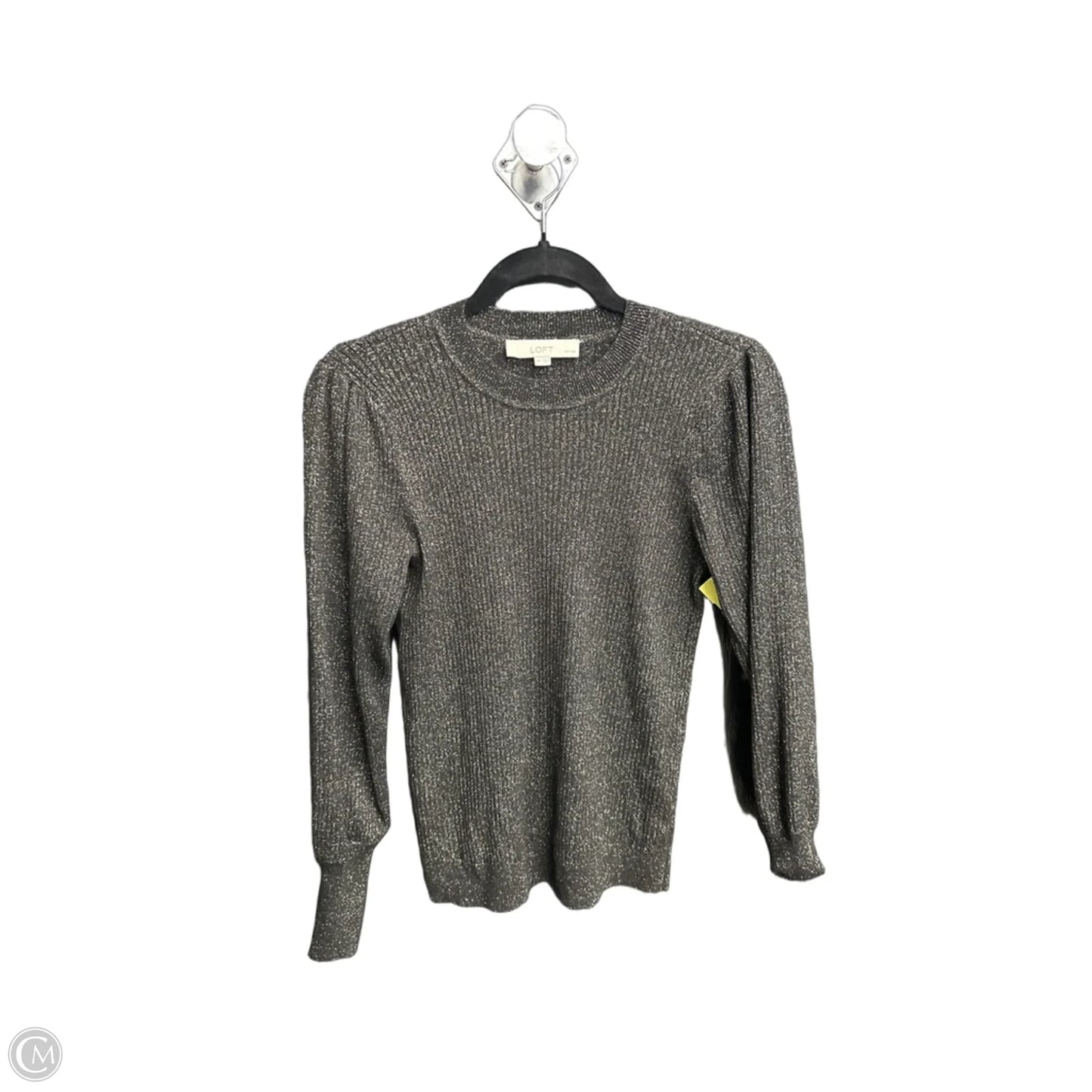 Top Long Sleeve By Loft In Black & Gold, Size: Mp