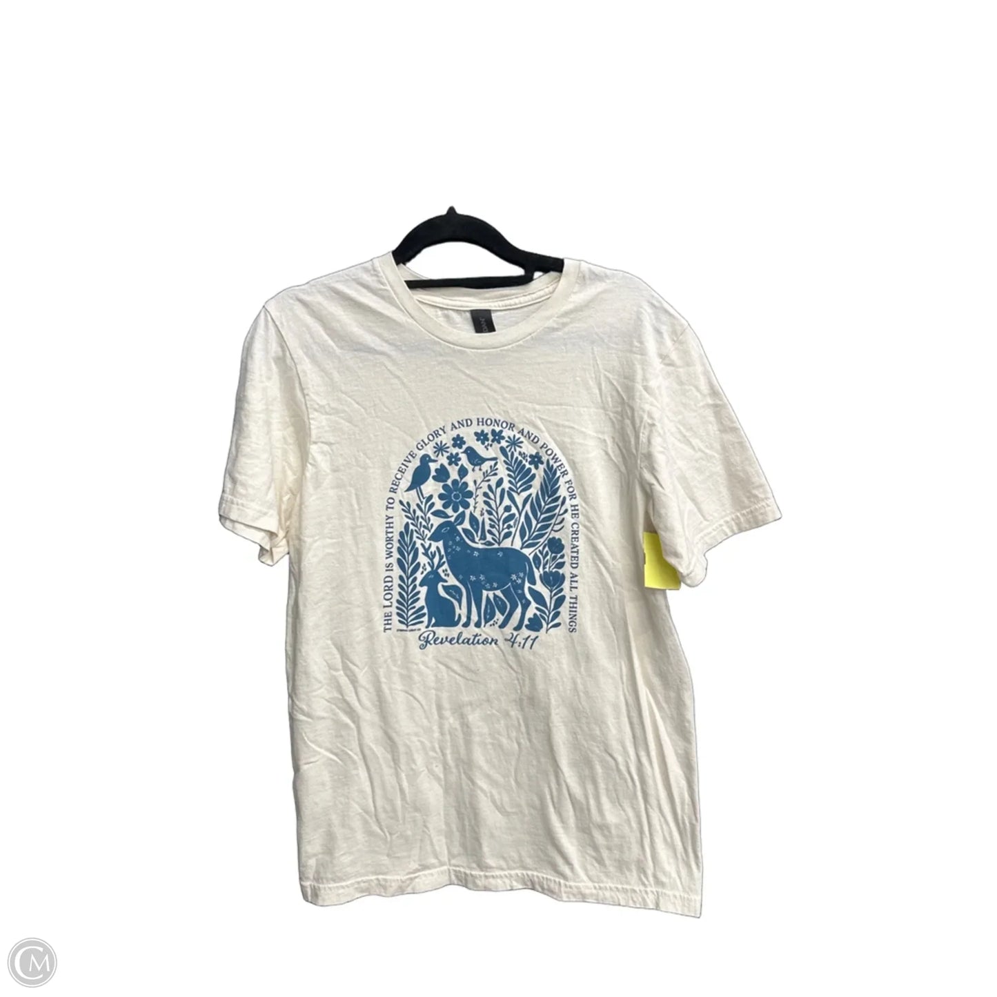 Top Short Sleeve By Gildan In Blue & Cream, Size: Sp