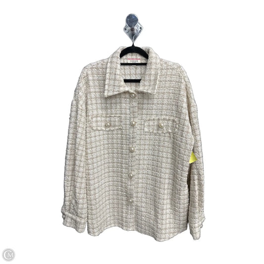 Blazer By Andree By Unit In Cream & Tan, Size: L