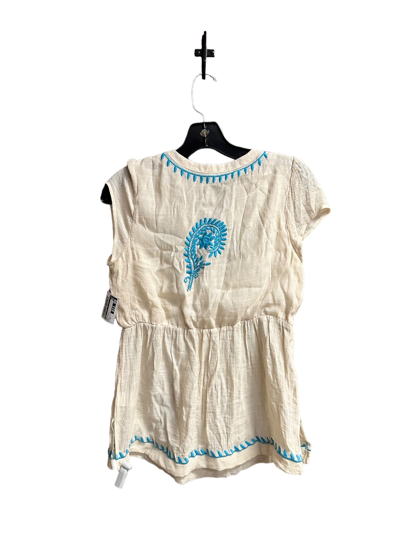 Blue & Cream Top Short Sleeve Thml, Size Xs