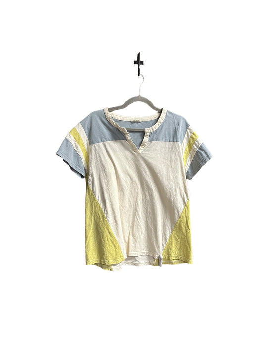 Multi-colored Top Short Sleeve Cotton Bleu, Size S