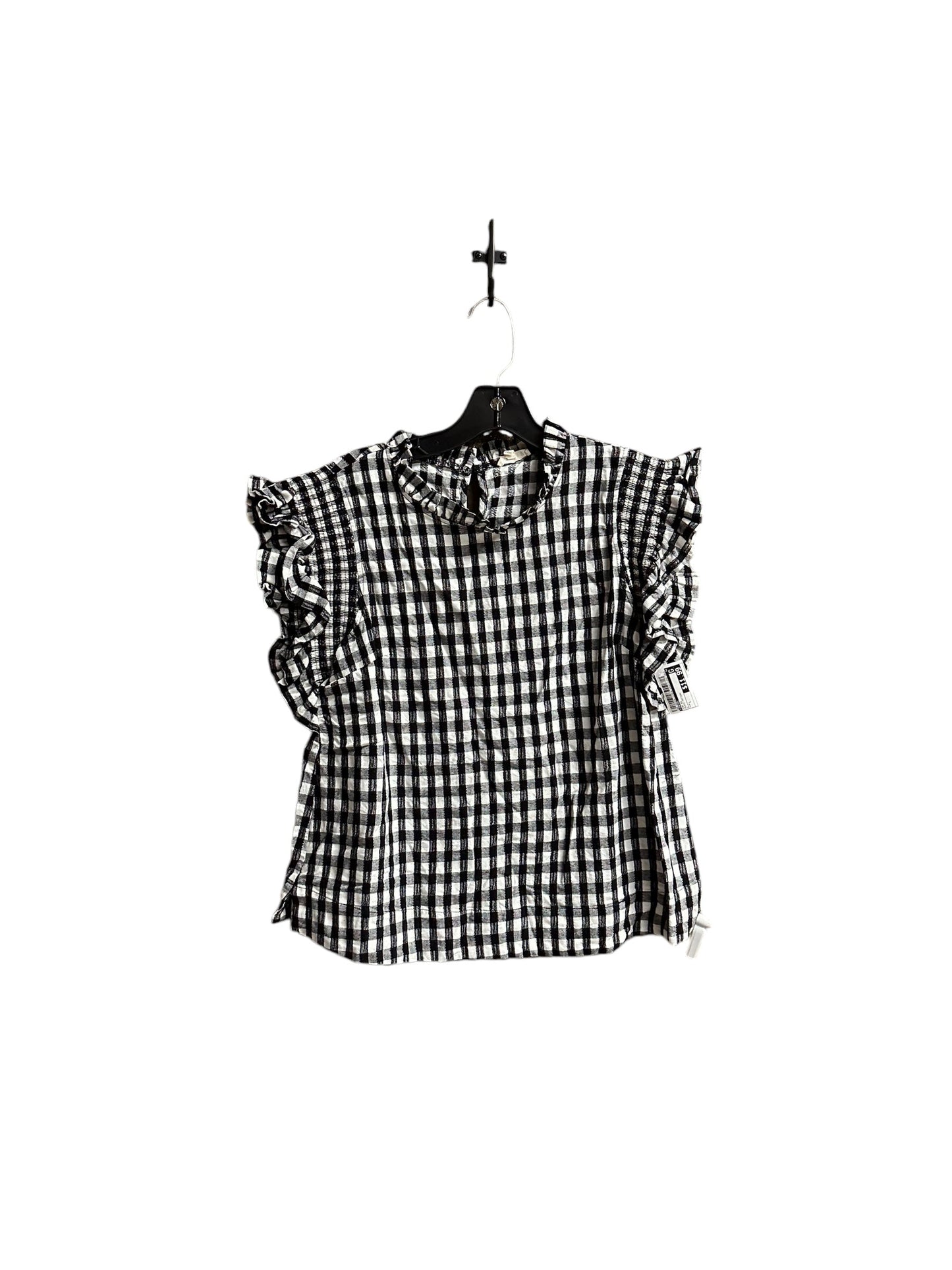 Top Short Sleeve By Jodifl In Plaid Pattern, Size: L