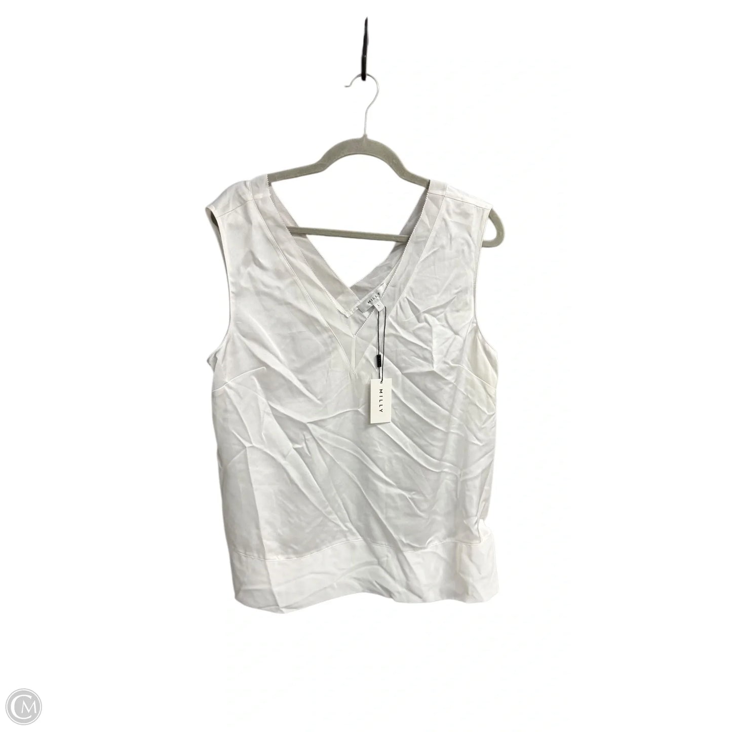 Top Sleeveless Designer By Milly In White, Size: L