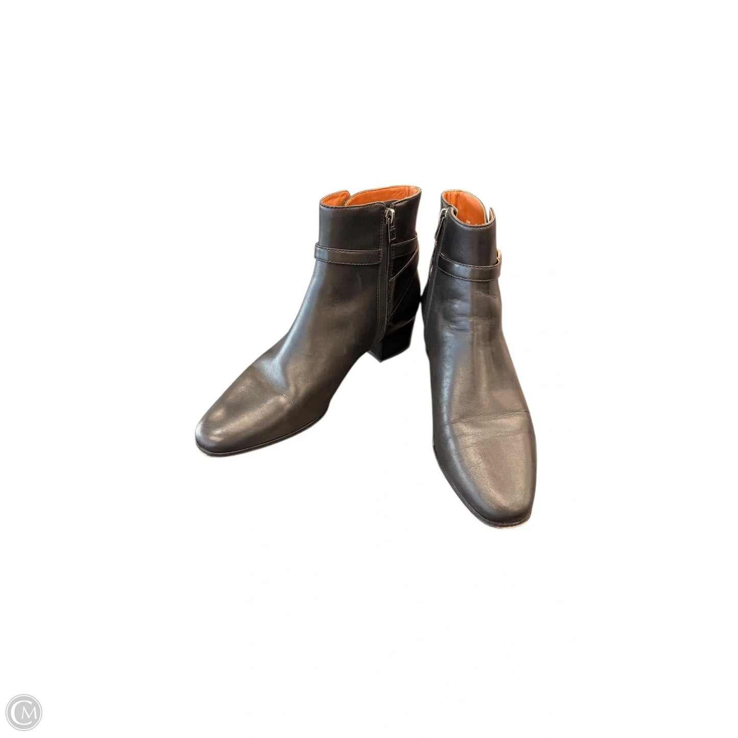 Boots Designer By Coach In Black & Silver, Size: 9.5