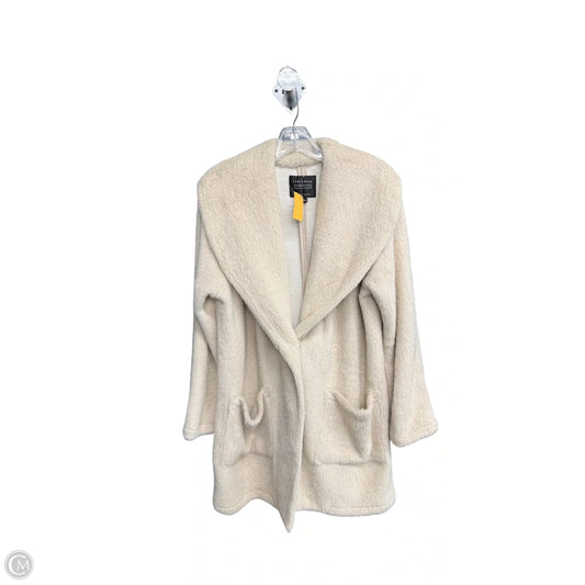 Coat Faux Fur & Sherpa By Anthropologie In Cream, Size: Mp