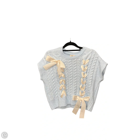 Sweater Short Sleeve By Francesca's In Blue & White, Size: Xs