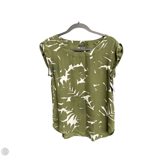 Blouse Sleeveless By Ann Taylor In Green & White, Size: Xs