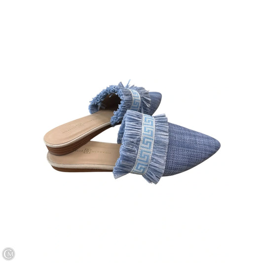 Shoes Flats By Michelle Mcdowell In Blue & Cream, Size: 9
