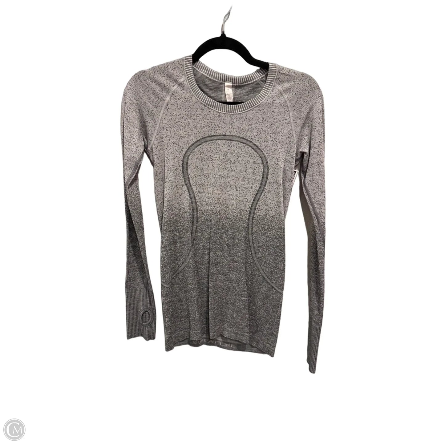 Athletic Top Long Sleeve Crewneck By Lululemon In Grey & White, Size: S