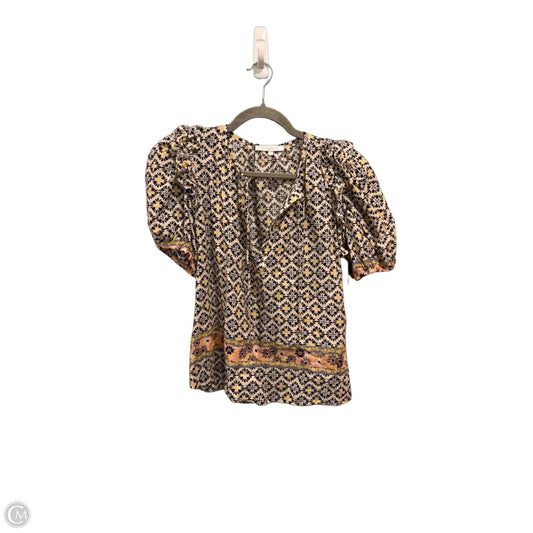 Blouse Short Sleeve By Olivaceous In Multi-colored, Size: S
