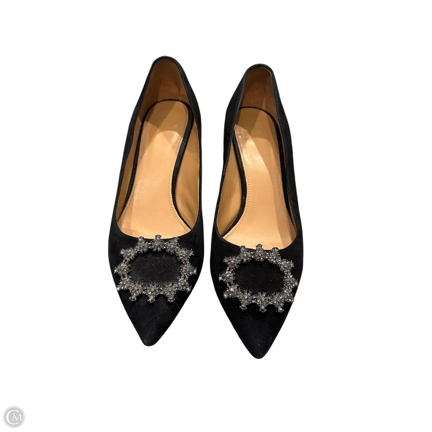 Shoes Designer By Tory Burch In Black & Silver, Size: 9.5
