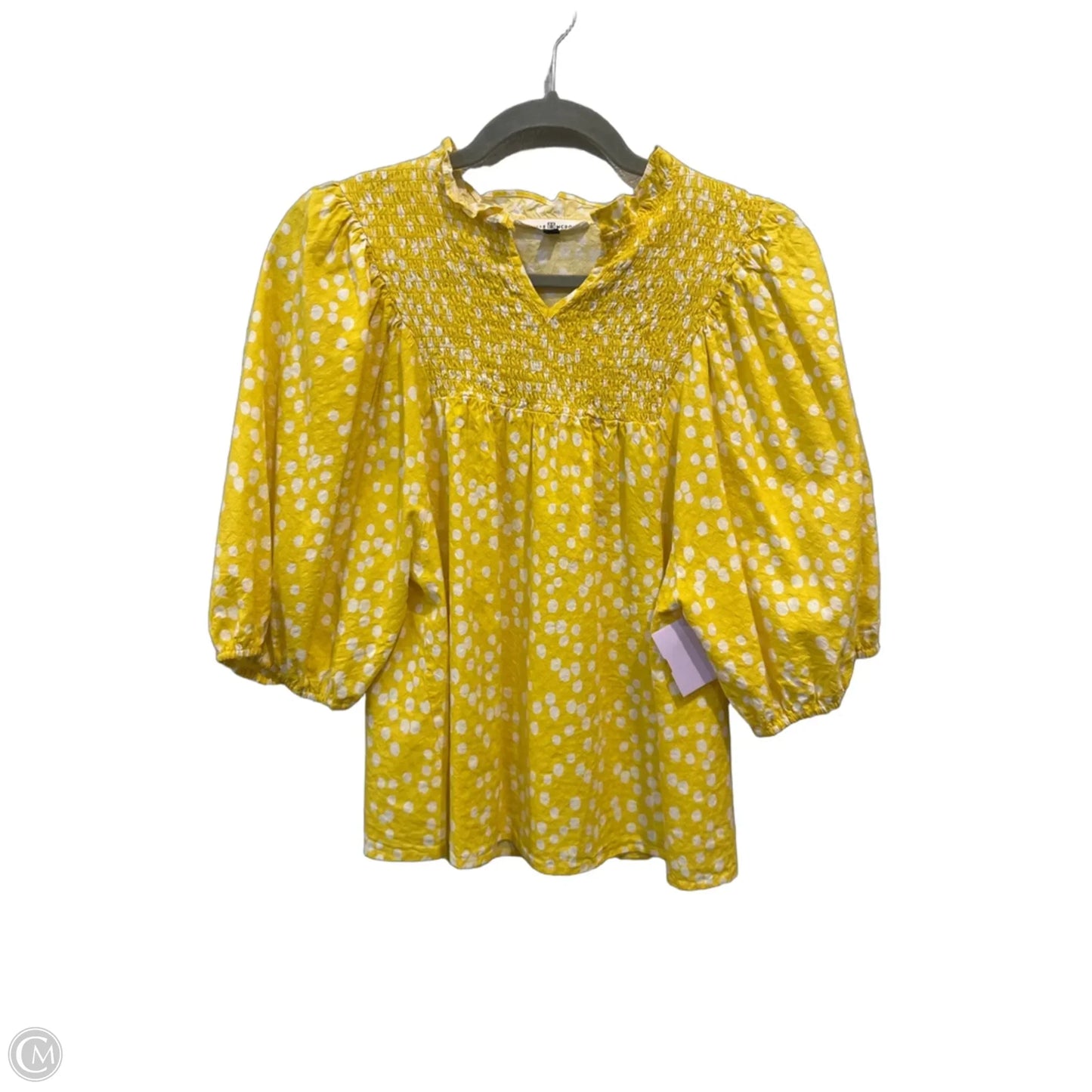 Top Short Sleeve By Michelle Mcdowell In Polkadot Pattern, Size: M