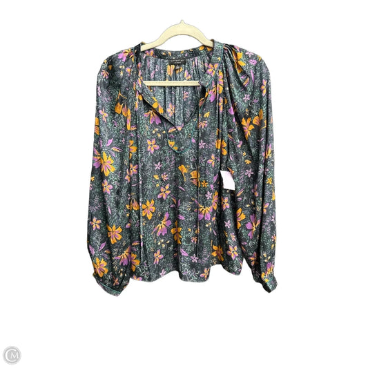 Blouse Long Sleeve By Current Air In Floral Print, Size: S