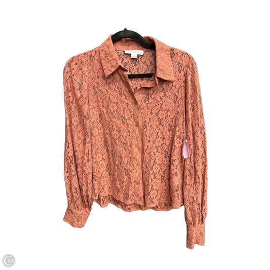 Blouse Long Sleeve By Hyfve In Orange, Size: S