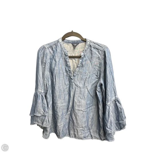 Top Long Sleeve By Gap In Blue Denim, Size: M