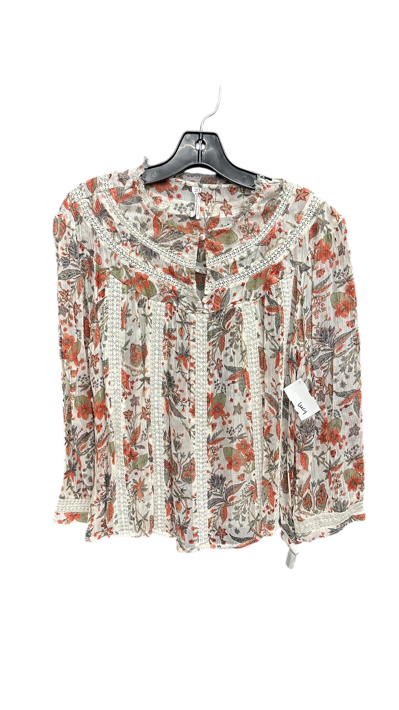 Top Long Sleeve By Anthropologie In Floral Print, Size: Xl