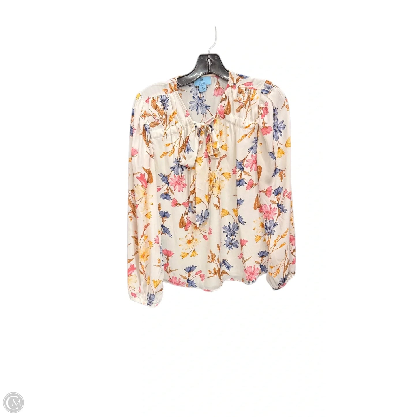Top Long Sleeve By Cece In White, Size: S