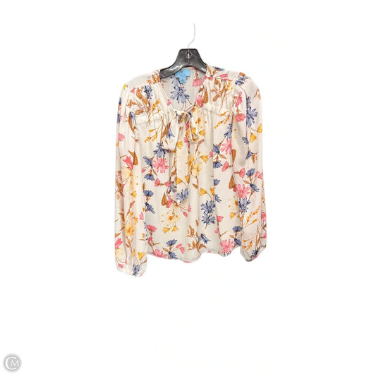 Top Long Sleeve By Cece In White, Size: S