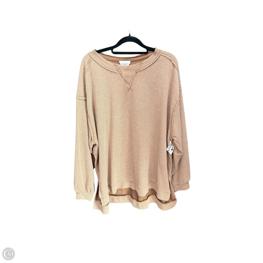 Top Long Sleeve By Andree By Unit In Brown, Size: S