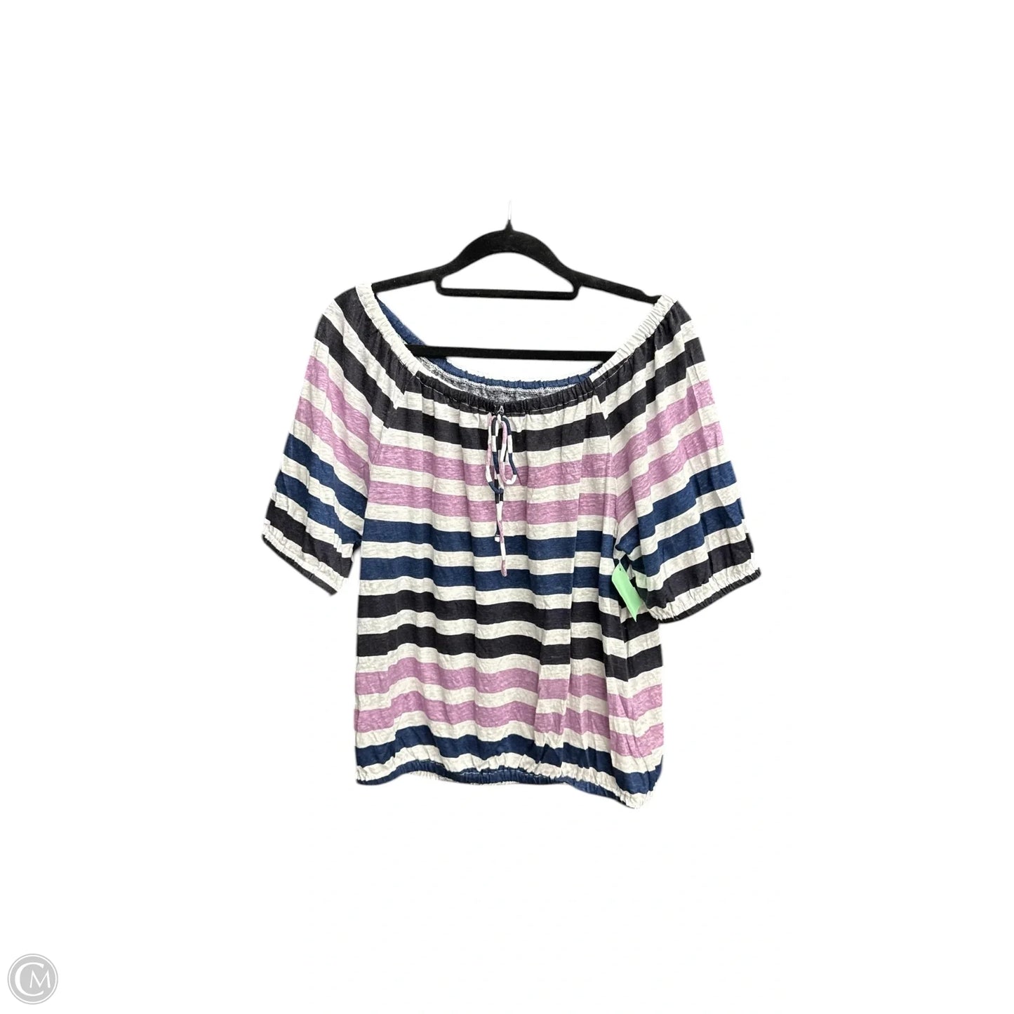 Top Short Sleeve By Loft In Striped Pattern, Size: S