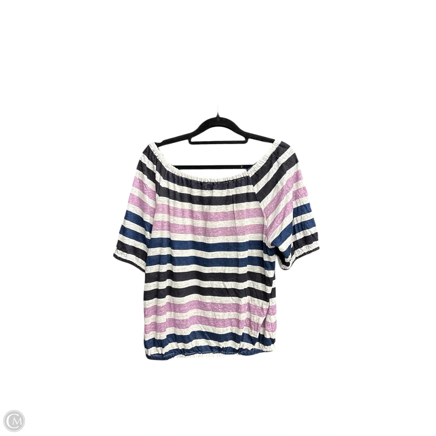 Top Short Sleeve By Loft In Striped Pattern, Size: S