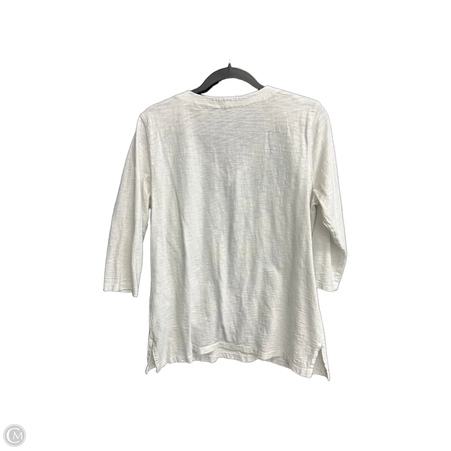 Tunic 3/4 Sleeve By Jm Collections In Blue & White, Size: Lp