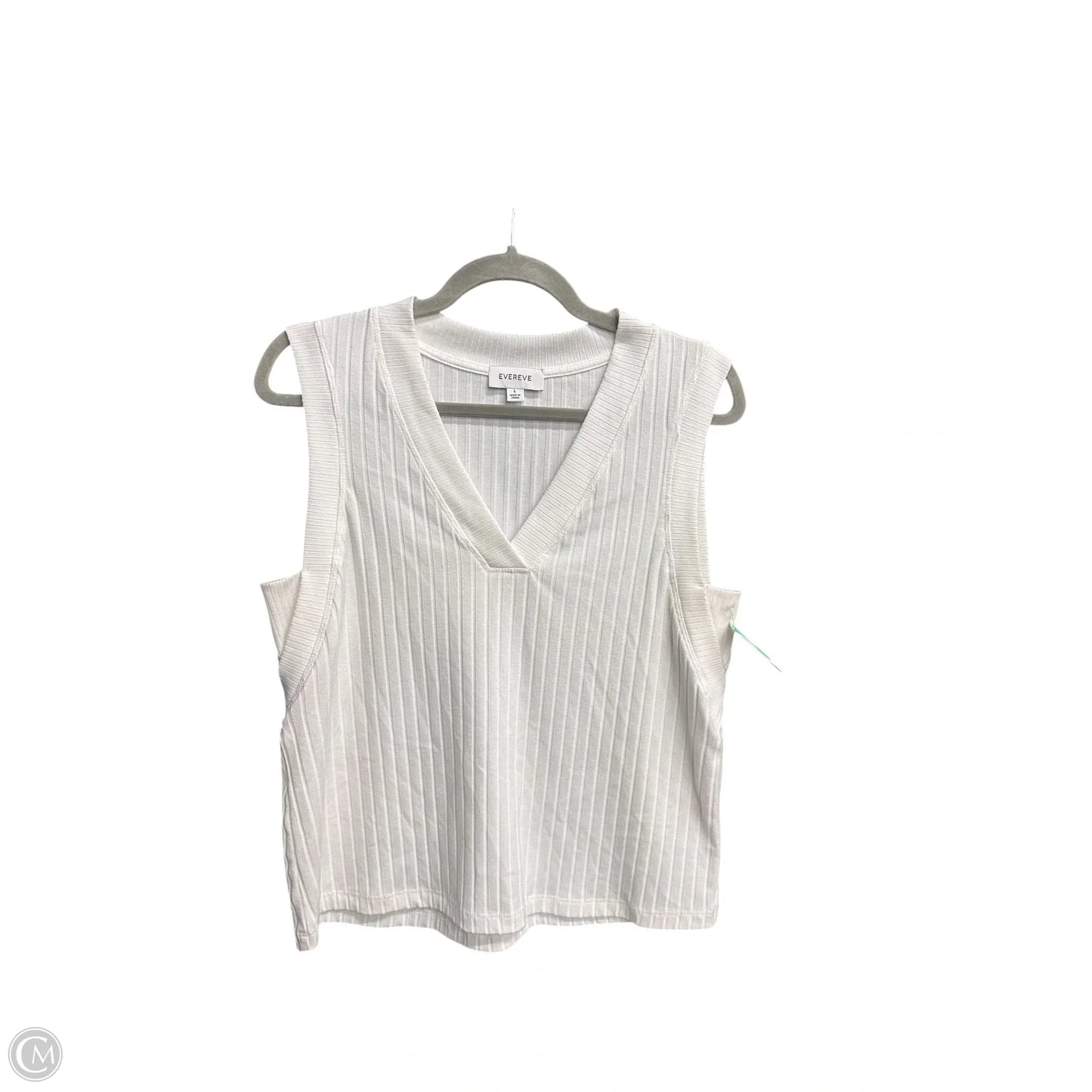 Top Sleeveless By Evereve In White, Size: L