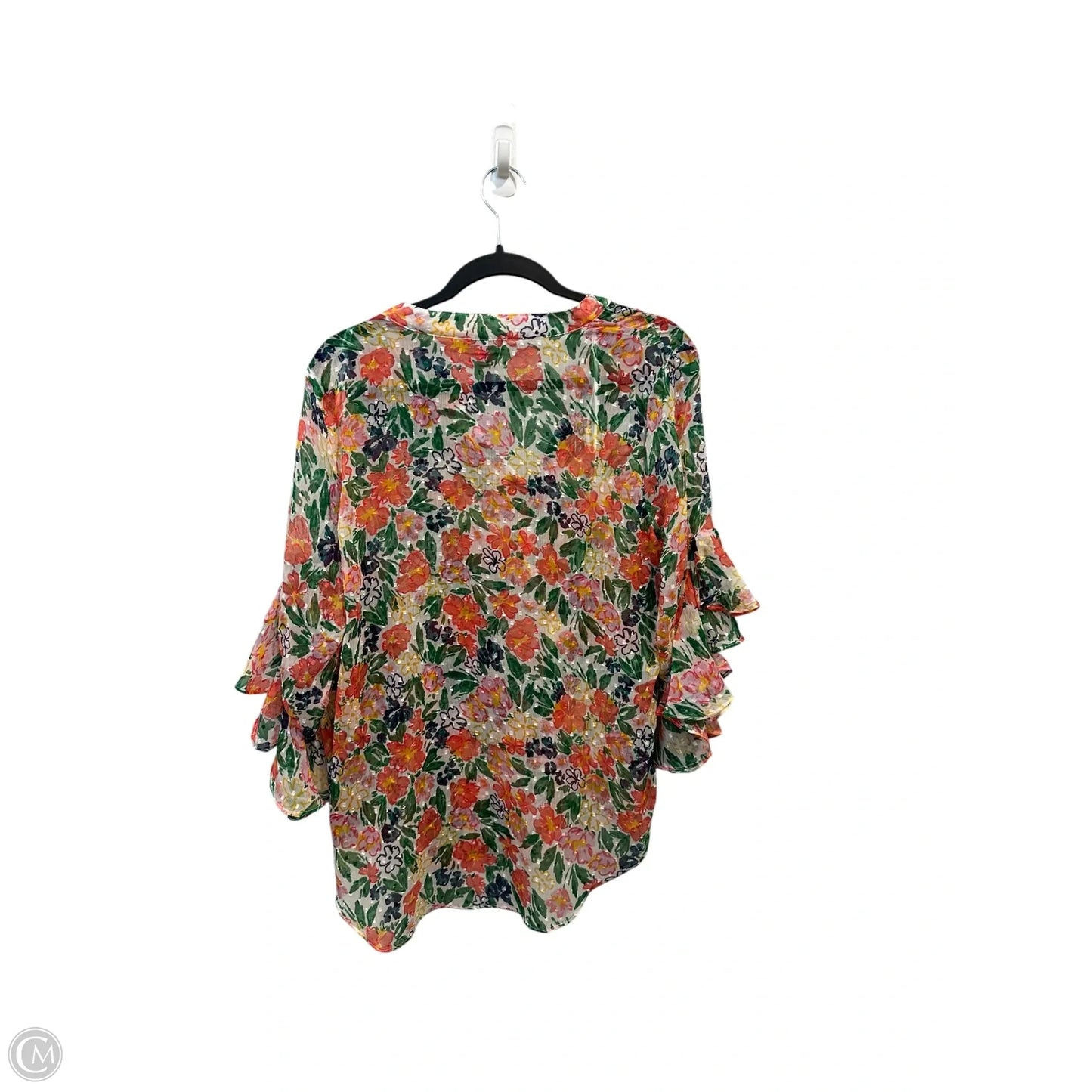 Top 3/4 Sleeve By Vince Camuto In Floral Print, Size: M