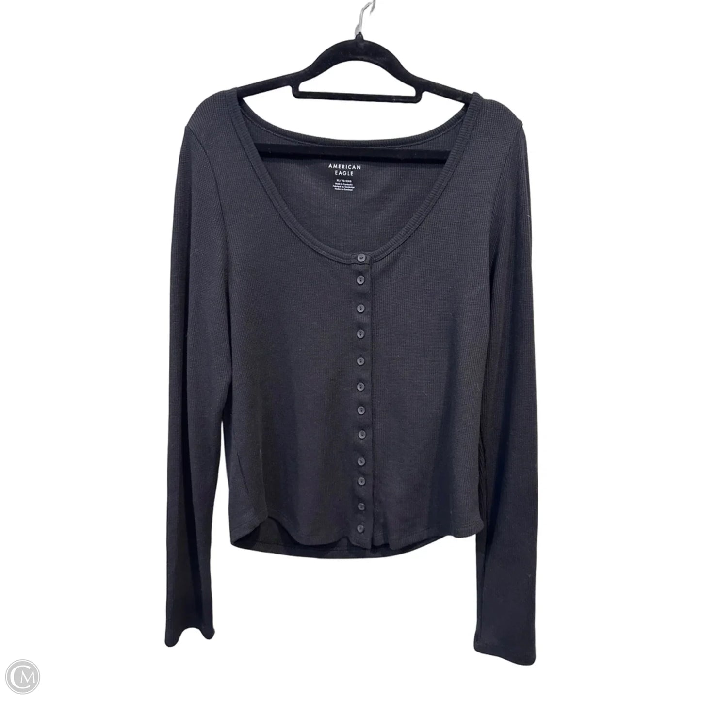 Top Long Sleeve By American Eagle In Black, Size: Xl