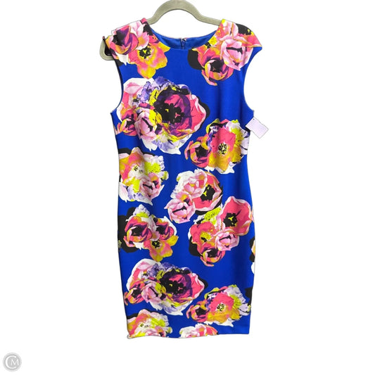Dress Work By Tahari By Arthur Levine In Blue & Pink, Size: M
