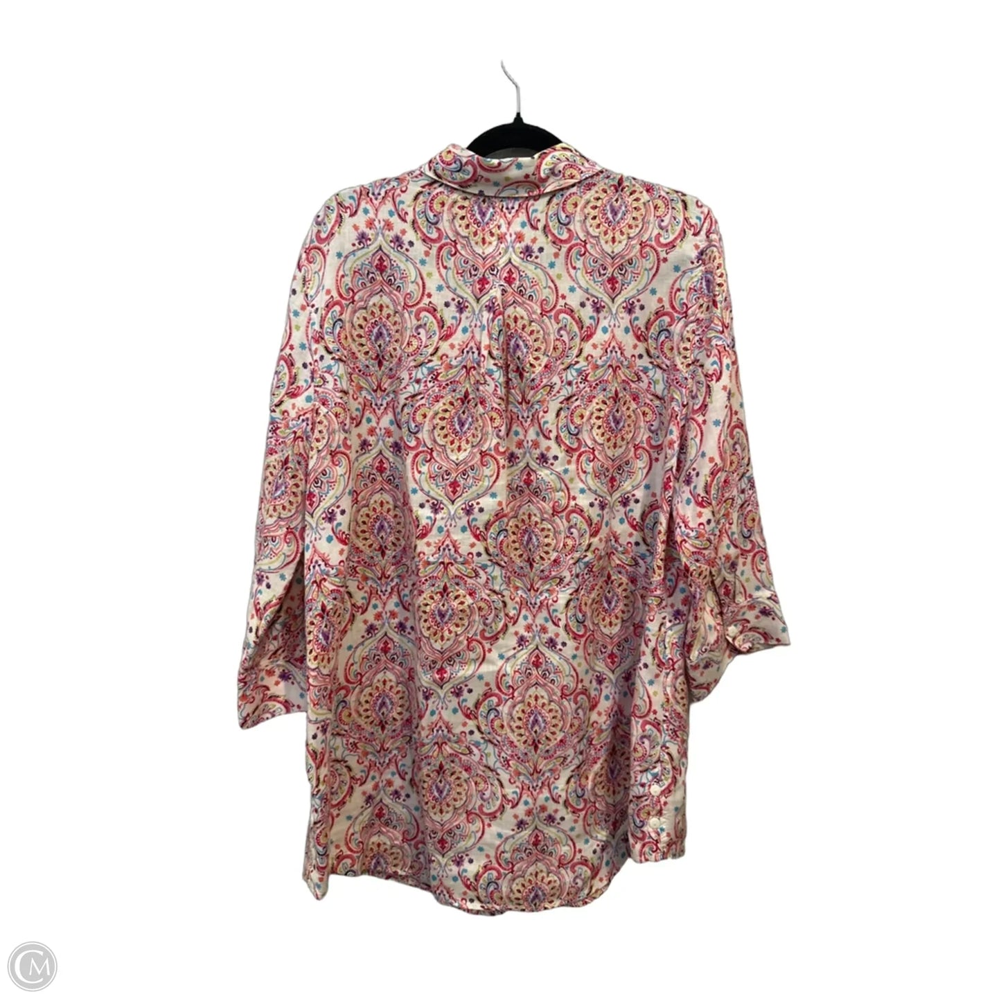Top Short Sleeve By Chicos In Paisley Print, Size: M