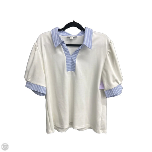 Top Short Sleeve By She + Sky In Blue & White, Size: L